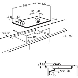 Встраиваемые газовые панели ELECTROLUX Встраиваемые газовые панели ELECTROLUX/ Газовая варочная поверхность, 3 чугунных держателя, газконтроль варочной поверхности, интегрированный автоподжиг варочной поверхности, WOK