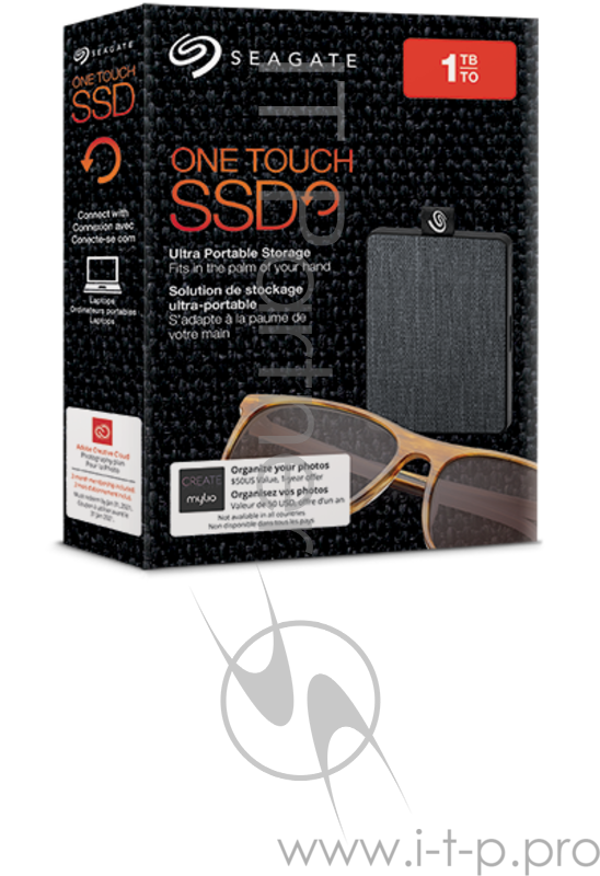 Накопитель на жестком магнитном диске Seagate Внешний твердотельный накопитель Seagate One Touch SSD STJE1000400 1Тб 2.5 USB 3.0 Black