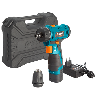 Дрель-шуруповерт аккумуляторная Bort BAB-12Nx2Li-FK-Twin Батарея 1,3 А.ч Li-Ion Максимальный крутящий момент 25 Нм
