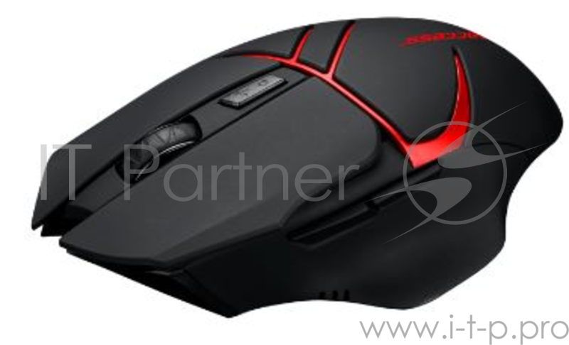 Беспроводная мышь Jet.A Comfort OM-U64G чёрно-красная (800/1200/1600dpi, Pixart 3065, 6 кнопок, USB)