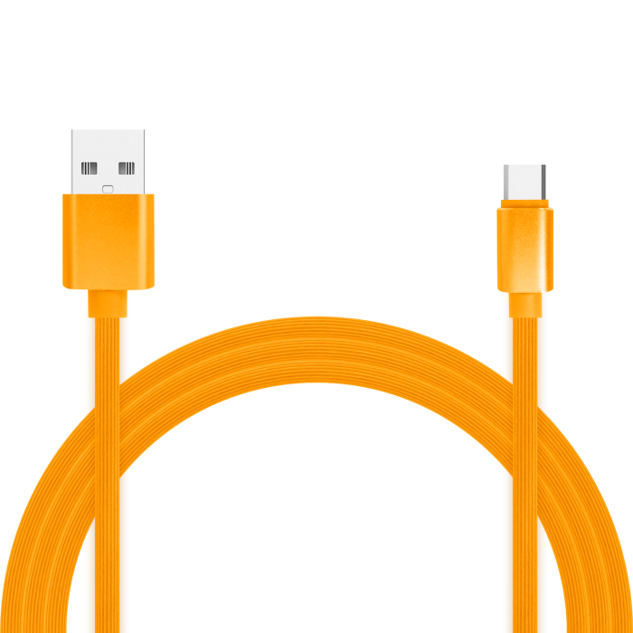 Кабель для зарядки и передачи данных Jet.A JA-DC34 1м оранжевый (TPE, USB2.0/USB Type C, QC 3.0, 2A)