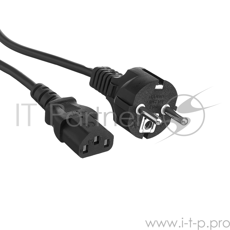 Кабель питания ExeGate Power PC-1,8P (Евровилка Schuko->С13) VDE-250V-3*0.75-CU, 10A, черный, 1.8м