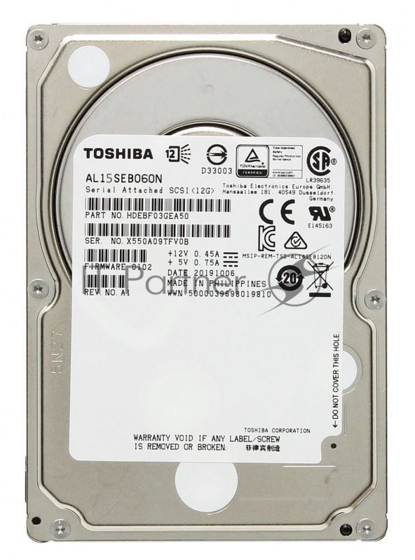 Жесткий диск SAS2.5 600GB 10500RPM 128MB AL15SEB060N TOSHIBA