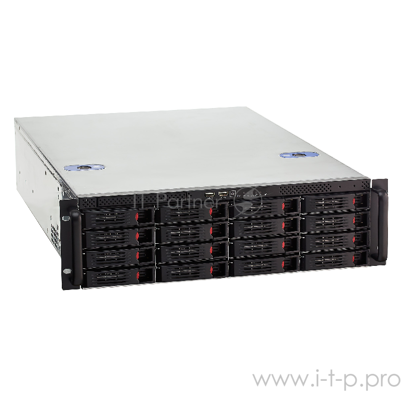 Серверный корпус ExeGate Pro 3U660-HS16 <RM 19, высота 3U, глубина 660, без БП, 16xHotSwap, USB>