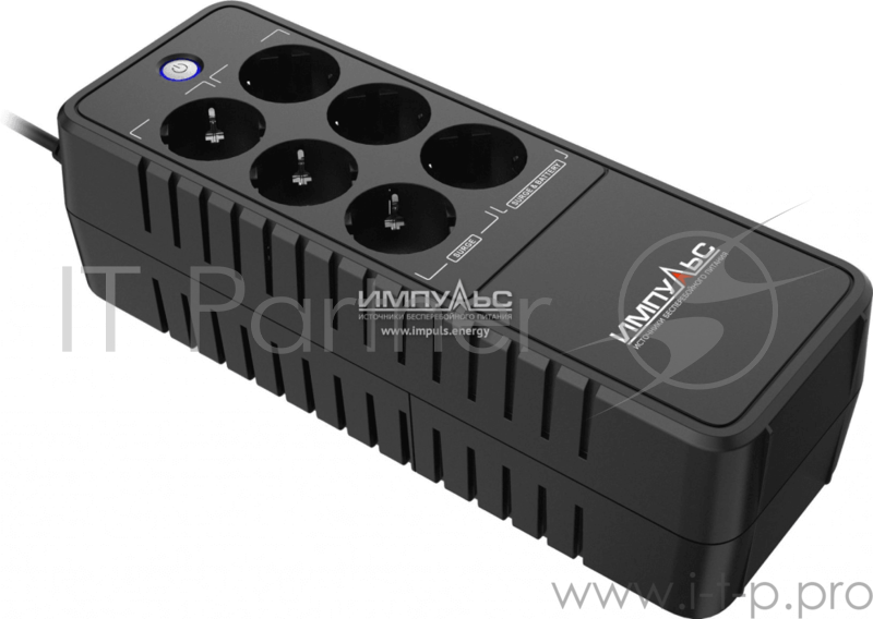 Источник бесперебойного питания Импульс ЭКСПЕРТ 450, 450/270 ВА/Вт, LED, USB, RJ11/RJ45, SCHUKOx6