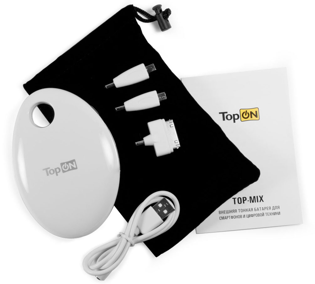 Универсальный внешний аккумулятор 4400mAh (16Wh) с USB-портом, для зарядки смартфонов, планшетов и цифровой техники. Белый.