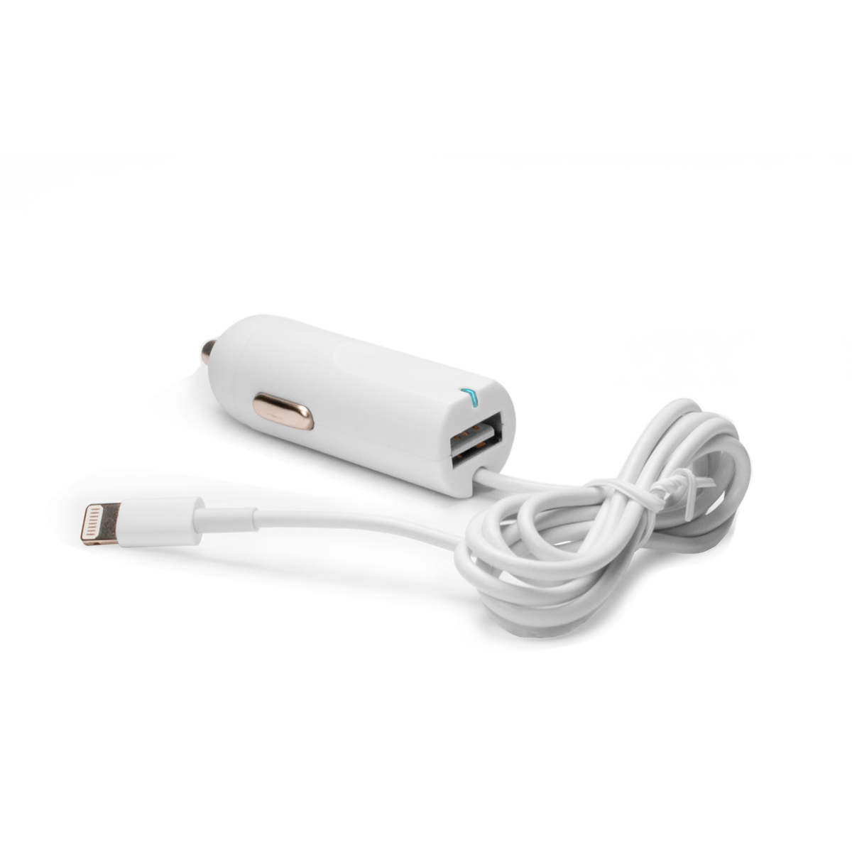 Автозарядка Lightning c USB-портом 2.1A Apple iPhone X, iPhone 8 Plus, iPhone 7 Plus, iPhone 6 Plus, iPad, iPod. HJ3J2ZM/A. Белая.