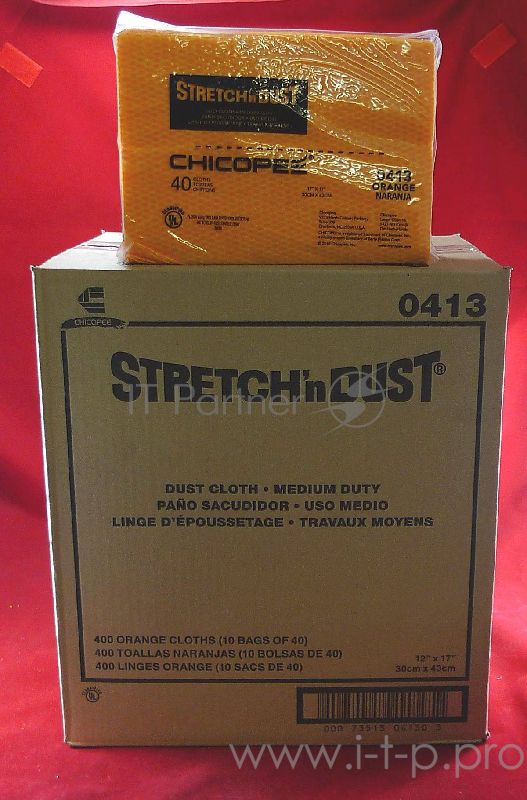 Салфетки для сбора и удаления тонера Stretchn Dust Wipes (Katun/Chicopee) коробка/400шт (10*40шт)