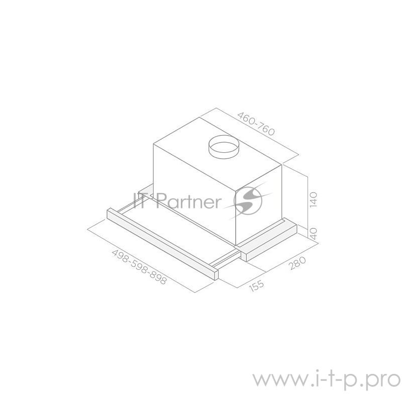 Вытяжка Elica ELITE 14 LUX WH/A/50 / 50 см, 650 м3/ч, белый