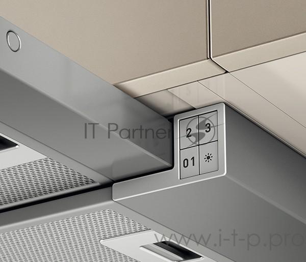 Вытяжка встраиваемая ELICA ELITE 14 LUX GRVT/A/60/ 60 см, кнопочное управление, 650 куб. м. , серая+черное стекло