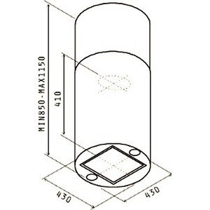 Вытяжка каминная JET AIR PIPE ISLAND IX/A/43 / кнопочное управление, 1200 куб. м. , нержавеющая сталь