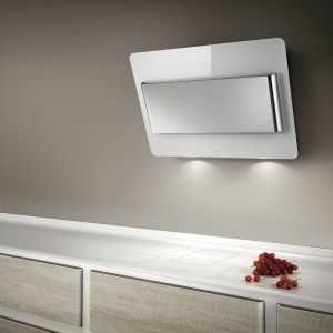 Вытяжка наклонная ELICA BELT LUX WH/A/80 / 80 см, сенсорное управление, 1200 куб. м. , нержавеющая сталь+белое стекло