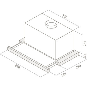 Встраиваемая вытяжка ELICA ELITE 26 IX/A/90/VT / электронное управление, 900 куб. м. , серая+черное стекло