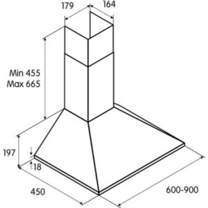 Вытяжка купольная JET AIR GAIA WH/A/60 / 650 куб.м., кнопочное управление, белая