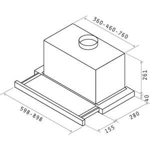 Встраиваемая вытяжка ELICA ELITE 26 IX/A/60/VT , серая+черное стекло