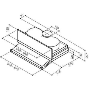 Встраиваемая вытяжка ELICA CIAK LUX GR/A/L/56 , нерж.сталь+стекло