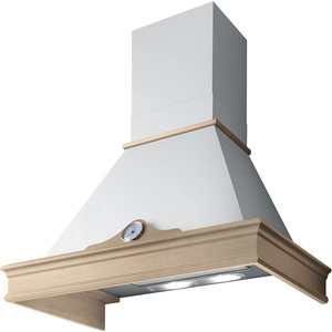 Вытяжка наклонная ELICA ORETTA WH/A/60 T.GREZZO / 60 см, слайдерное управление, 990 куб. м. , белый+карниз неокрашенный