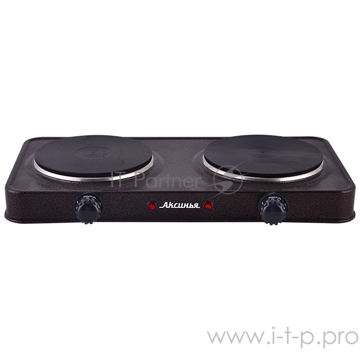 Плитка электрическая АКСИНЬЯ КС-008 коричневая 2000 Вт настольная 2-конфорочная