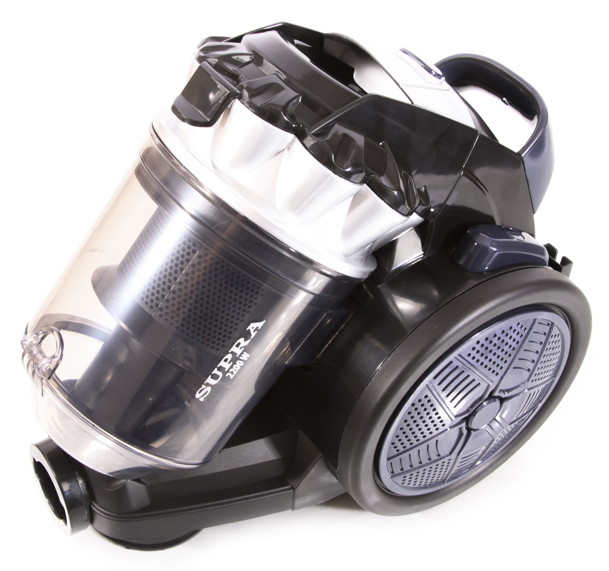 Пылесосы SUPRA VCS-2210Пылесос циклонического типа Мощность 2200 Вт Мощность всасывания 380 Вт Система очистки «Мультициклон». Контейнер для сбора пыли емкостью 2,5л. Металлическая телескопическая трубка.Регулировка мощности на корпусе. Длина сетевог
