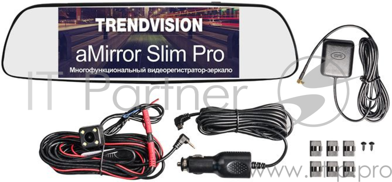 Видеорегистратор TrendVision aMirror Slim Pro черный 1080x1920 1080p 150гр. GPS внутренняя память:8Gb MT8382