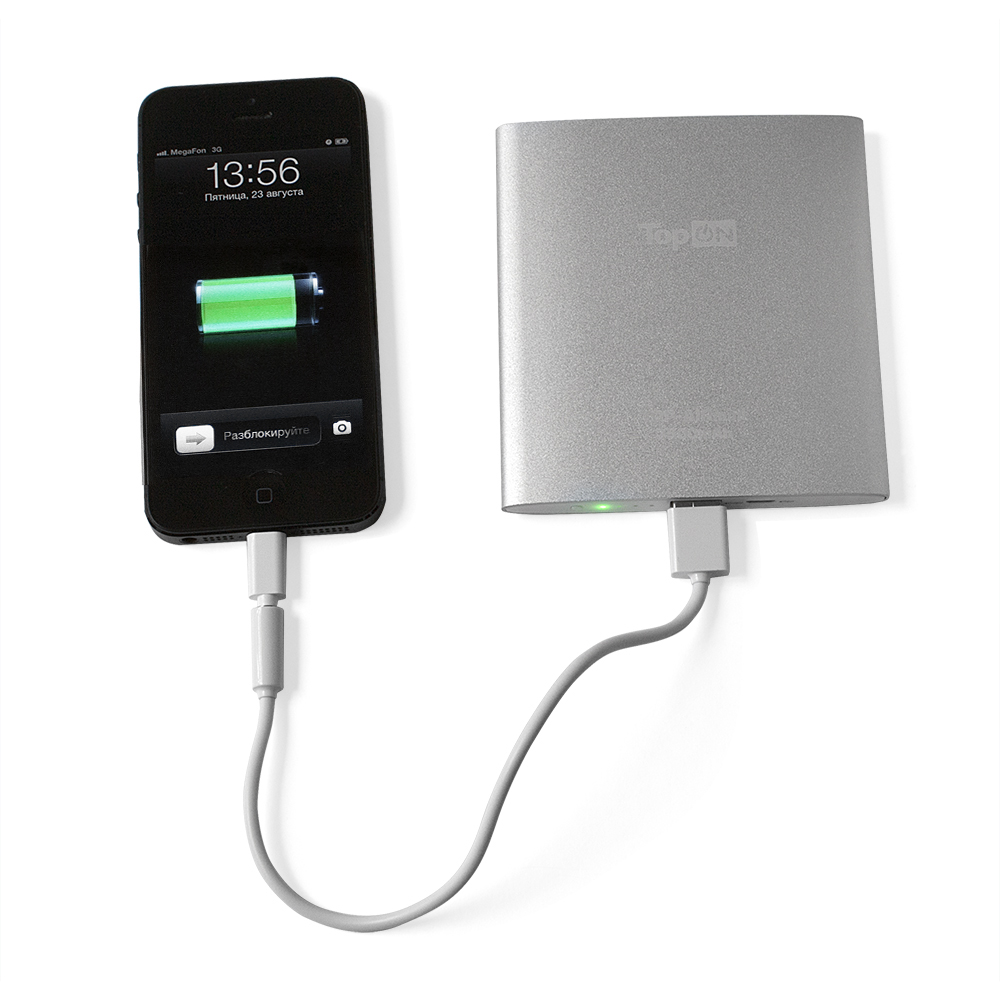 Сверхтонкий внешний аккумулятор 3500mAh (13Wh) с USB-портом, для зарядки смартфонов, планшетов и цифровой техники. Серебристый.