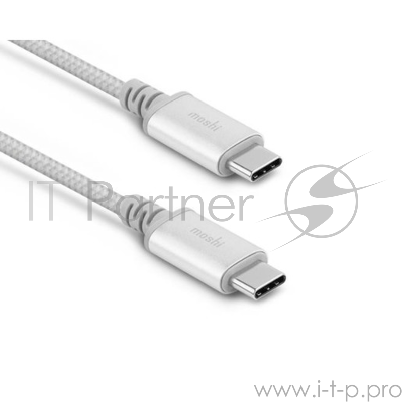 Кабель Moshi Integra USB-C to USB-C. Длина 1 м. Цвет серебряный.