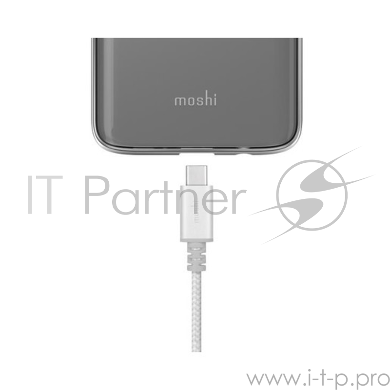 Кабель Moshi Integra USB-C to USB-C. Длина 1 м. Цвет серебряный.