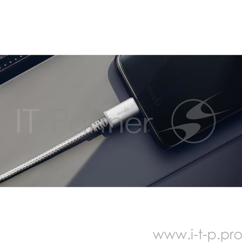 Кабель Moshi Integra USB-C to USB-C. Длина 1 м. Цвет серебряный.