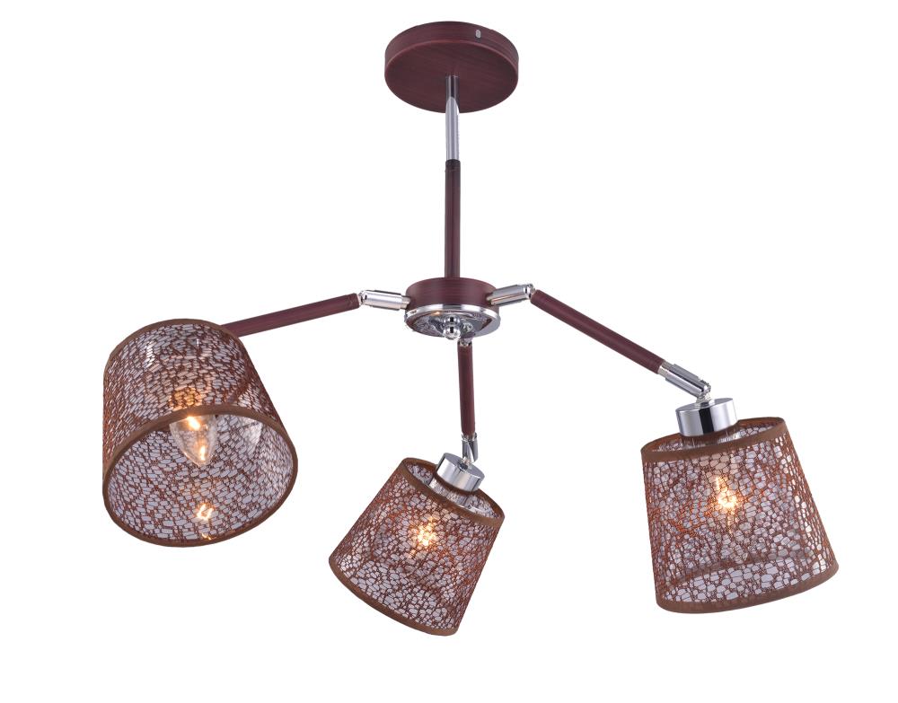 Люстра BRUNI E27X3X40W BROWN/CHROME 1091/3C
