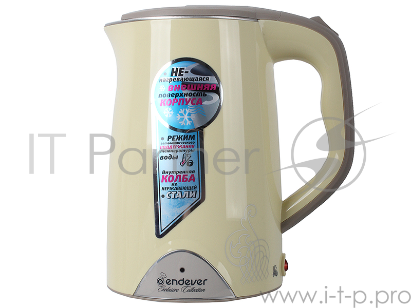 Чайник электрический Endever KR-214S, емкость 1,7л, корпус сталь + пластик, мощность 1800Вт, напряжение 220-240В, функция поддержания температуры,