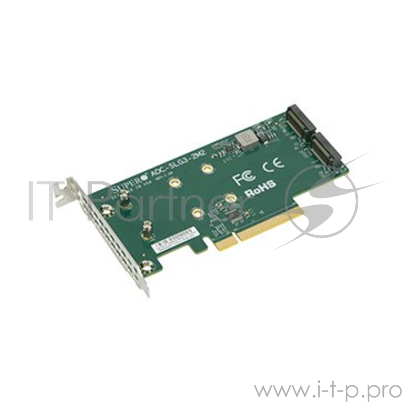 Адаптер Supermicro Low Profile, Dual NVMe M.2 SSD PCIe add-on card