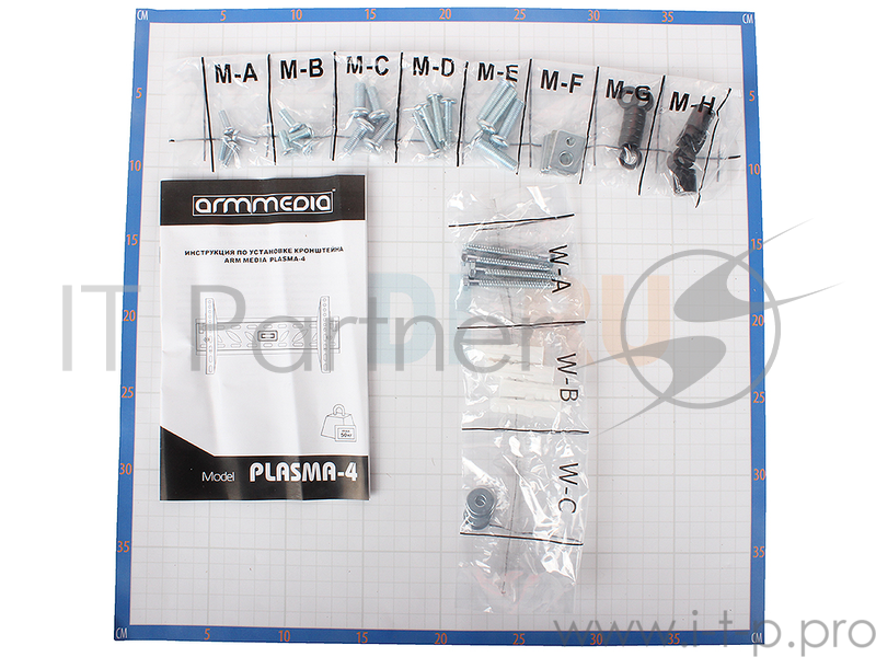 Кронштейн ARM Media PLASMA-4 Плазма тв 26-55, настенный, 1ст. свободы, VESA 400*400, max 50 кг Чёрный