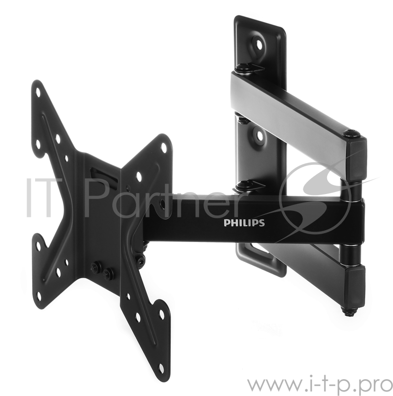 Крепление для телевизора Philips SQM5542/51, 26-42, до 25 кг, наклон +5/-15, поворот 90, VESA 100x100, 100x200, 200x200, ркгулировка расстояния до стены, металл, черный