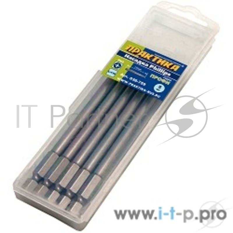 Отвертки-насадки (биты) Биты ПРАКТИКА PH-2-110 мм Профи 5 шт в пласт.коробке 036-759