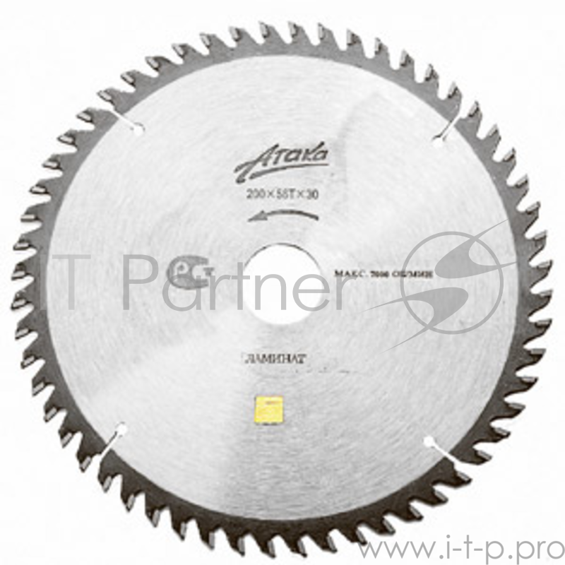 Круг пильный твердосплавный АТАКА 8078180 200х48Tх30мм ламинат дсп ч/рез отриц. профи