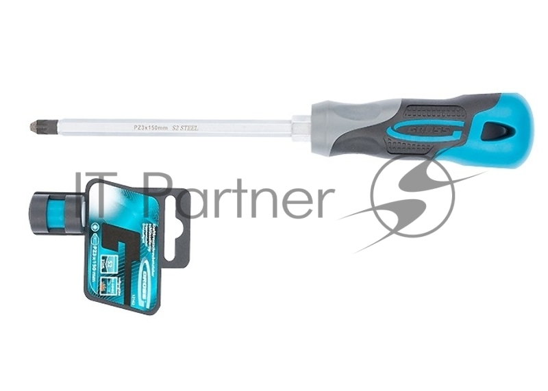 Отвертка GROSS 12163 PZ3 x 150 мм S2, трехкомпонентная ручка