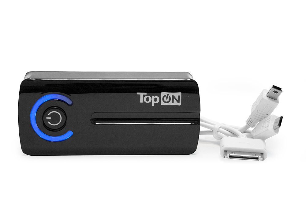 Универсальный внешний аккумулятор 5200mAh (19Wh) с LED-фонариком и USB-портом, для зарядки смартфонов, планшетов и цифровой техники. Черный.