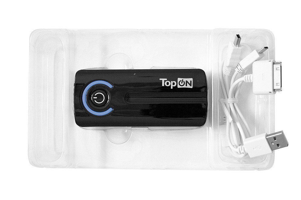 Универсальный внешний аккумулятор 5200mAh (19Wh) с LED-фонариком и USB-портом, для зарядки смартфонов, планшетов и цифровой техники. Черный.