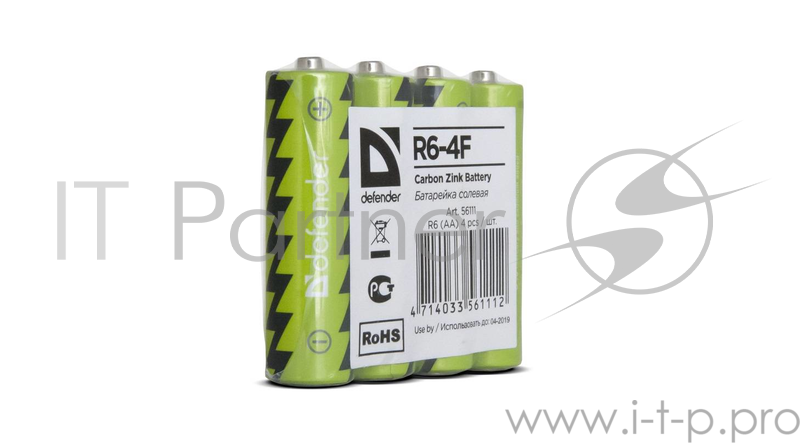 Батарея солевая Defender R6-4F AA (4шт)