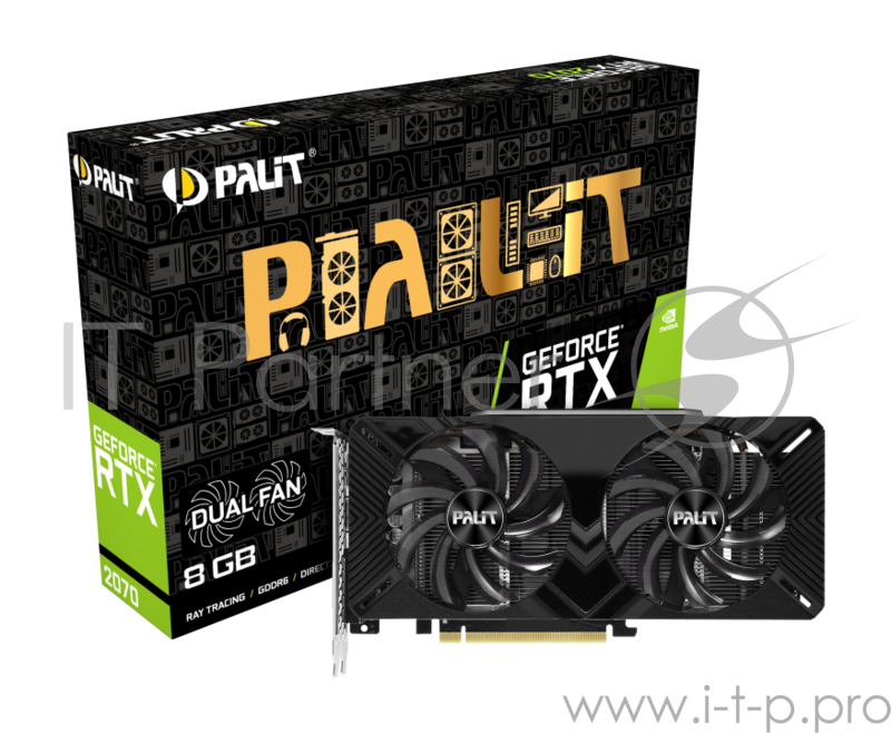 Видеокарта Palit PCI-E PA-RTX2070 DUAL 8G nVidia GeForce RTX 2070 8192Mb 256bit GDDR6 1410/14000 DVIx1/HDMIx1/DPx1/HDCP Ret