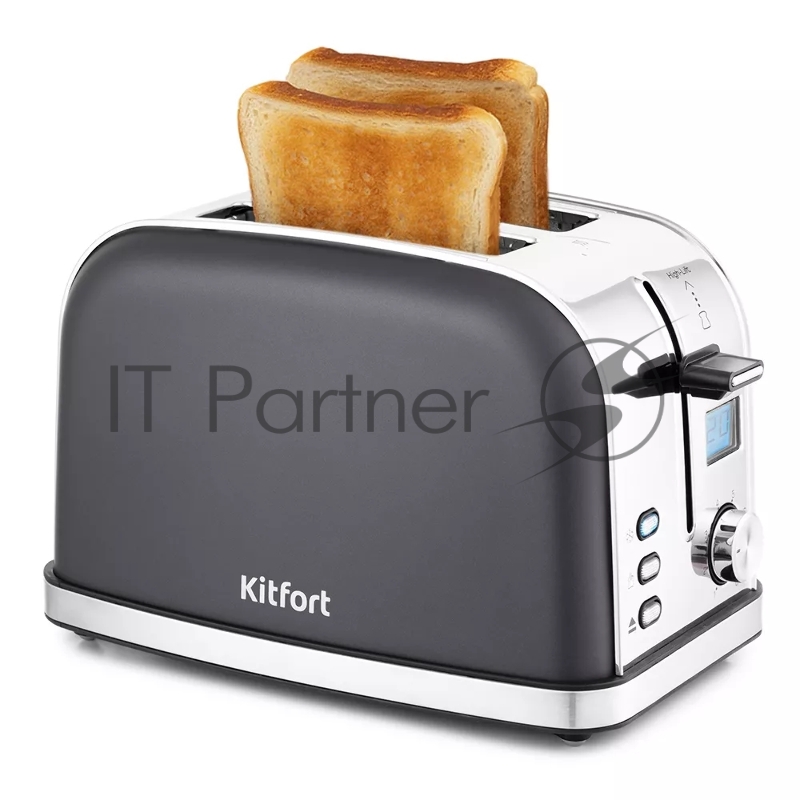2036-5-КТ Тостер Kitfort Мощность: 800-950 Вт.Ёмкость: 2 тоста одновременно,графит.