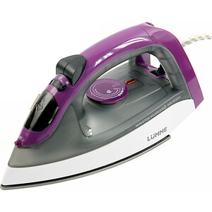 Утюг LUMME LU-1135 фиолетовый чароитmax 2000 Вт, Рабочая поверхность с тефлоновым покрытием, Функция вертикального парового удара, Паровой удар до 70г/мин, Подача пара до 35г/мин, Три рабочих режима: сухое глажение, отпаривание и разбрызгивание воды