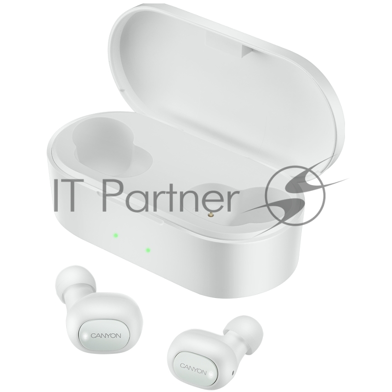 Гарнитура CANYON (TWS,Bluetooth Realtek 5.0,handsfree,36ч работы) белый (CND-TBTHS2W)
