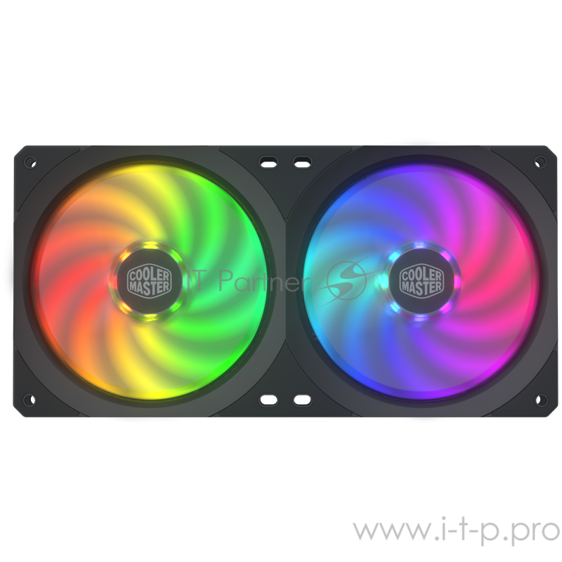 2 Кулера для корпуса 1 Ватт Cooler Master MASTERFAN SF240R ARGB, 2x120mm, 4-Pin (PWM), ARGB, 2 pcs + ARGB LED Controller
