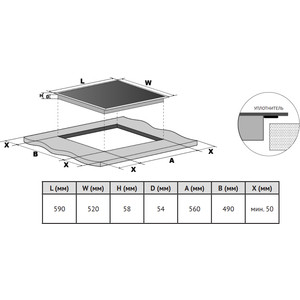 Индукционные электрические варочные поверхности Korting HI 64540 B