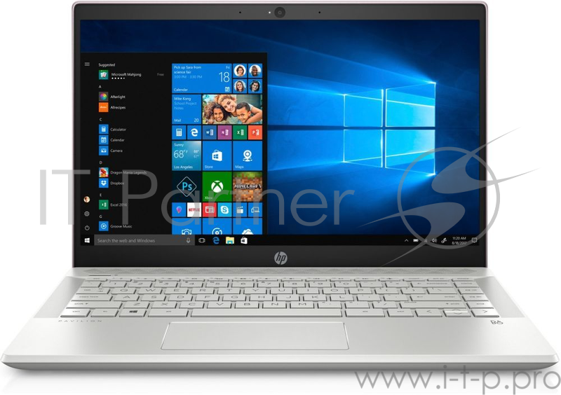 Ноутбук HP 14-ce0021ur Core i5 8250U/8Gb/SSD256Gb/nVidia GeForce Mx150 2Gb/14/IPS/FHD (1920x1080)/Windows 10 64/pink/WiFi/BT/Cam