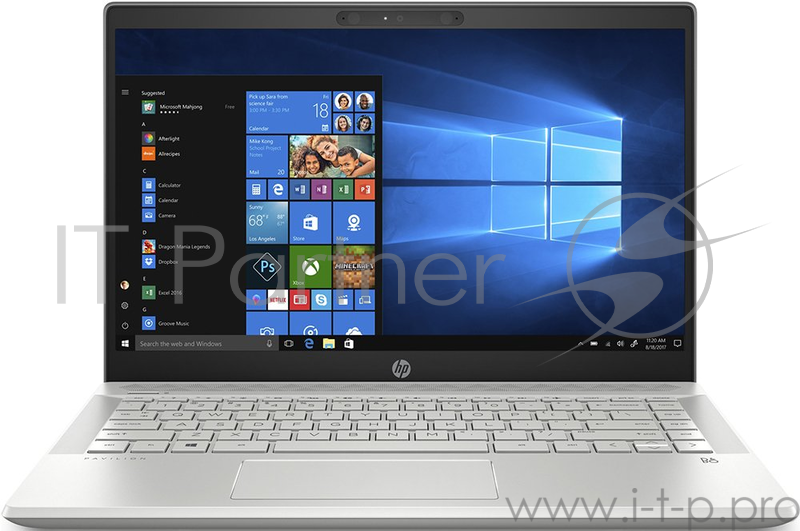 Ноутбук HP 14-ce2000ur Core i3 8145U/4Gb/SSD128Gb/Intel UHD Graphics 620/14/IPS/FHD (1920x1080)/Windows 10/silver/WiFi/BT/Cam