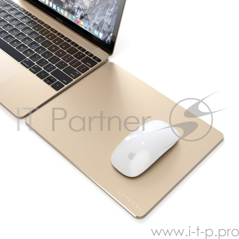 Коврик Satechi Aluminum Mouse Pad для компьютерной мыши. Материал алюминий. Размер 24x19x0,5 см. Цвет золотой.