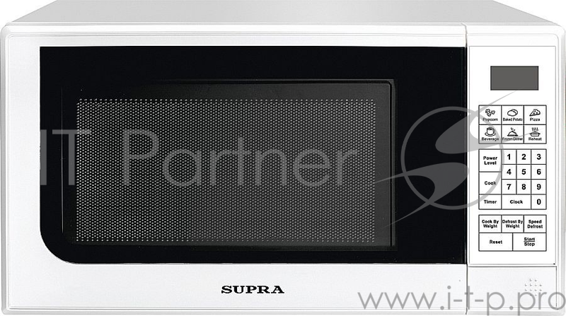 Микроволновые печи SUPRA 20SW25Печь микроволновая, Мощность 700вт, Объем 20 литров, Сенсорное управление, Таймер, 9 уровней мощности, 6 автоматических програм меню, цвет: белый
