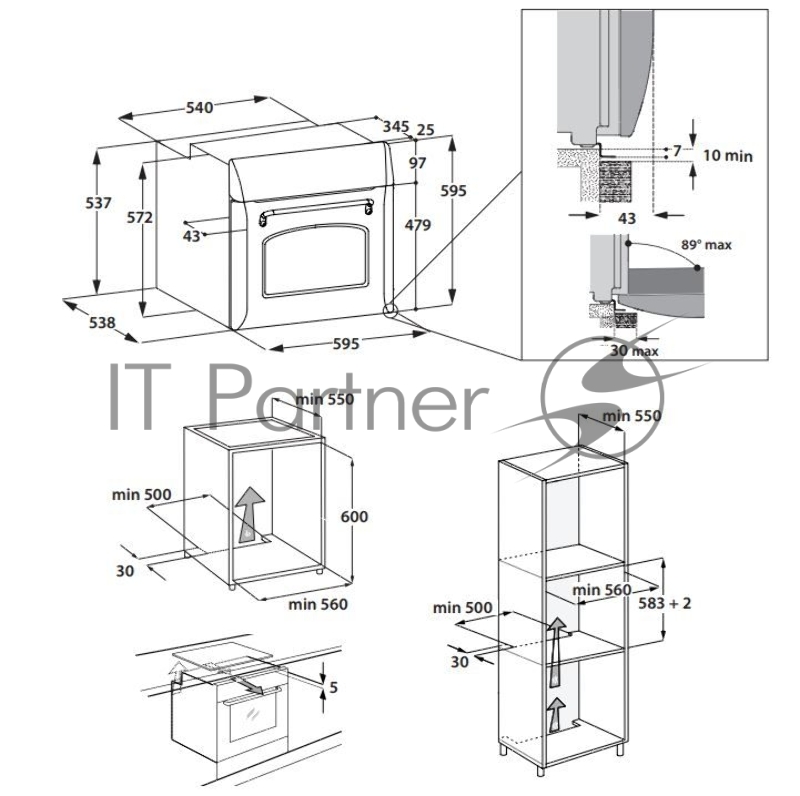 Духовой шкаф Электрический Hotpoint-Ariston FIT 804 H AN HA антрацит
